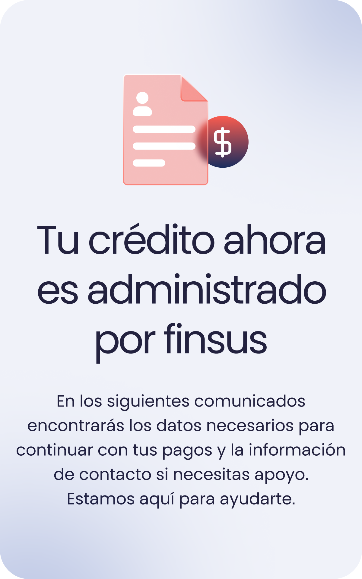 Banner informativo Finsus